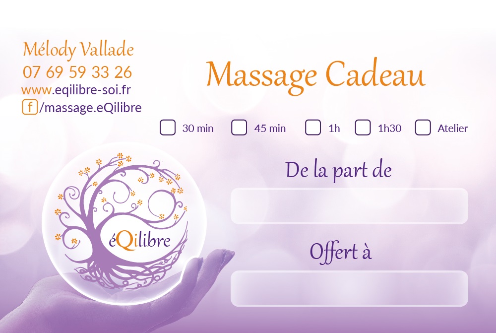 Carte cadeau Massage éQilibre